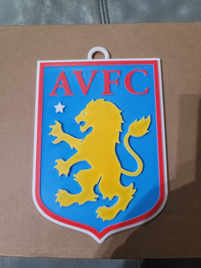 aston villa fc w lazo 3d logo 180mm serie by tiendas comestibles pasatiempo bricolaje diy deporte aire libre fútbol club villa liga cadena 3d print model - Mito3D