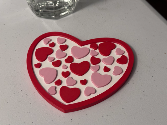 cœur coaster double côté by awsmspwn ménage décor couleur l'amour valentin valentines 3d print model - Mito3D