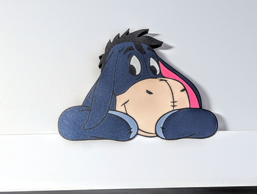 eeyore winnie pooh puerta or estante decoración by bagazo elbichón casa pared 2d arte mural decoracion 3d print model - Mito3D