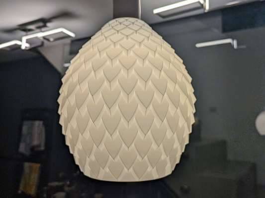 dragon scales pendant lamp - vase mode downward flowing by alex tonic 3d household house models dragonscales vasemode 3d print model - Mito3D