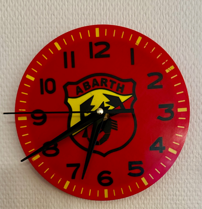 abarth clock by lope3d art signs & logos 500 wall 3d print model - Mito3D