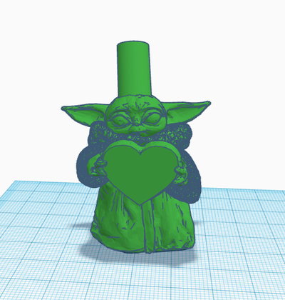 sevgi dolu bebek yoda ağızlık by galip teodosiev minyatürler nargile aşk sevgililer 3d print model - Mito3D