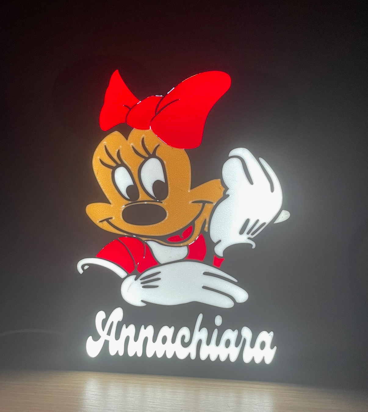 minnie hafif kutu by creoin3d sanat işaretler logolar karikatür ışık kutu ams p1s oyuncaklar led 3D print model - Mito3D