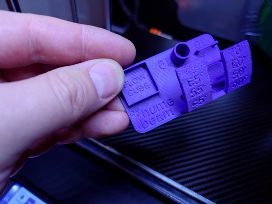 3d printer mini test by humebeam models overhang bridgetest overhangtest overhangs flow bridging flowcalibrationcube flowcube 3d print model - Mito3D