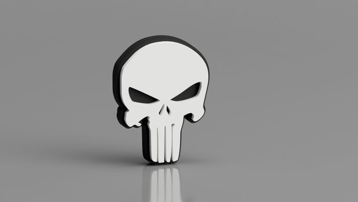 punisher skull logo display by orangess art signs & logos marvel game movie gamer gaming fan fans prop design decor decoratio decoration decorative ps4 ps5 xbox pc gamers tv series movies 3d print model - Mito3D