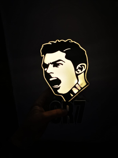 lampada lightbox ronaldo cr7 by kris95 domestico arredamento calcio passatempo cristiano 3d print model - Mito3D