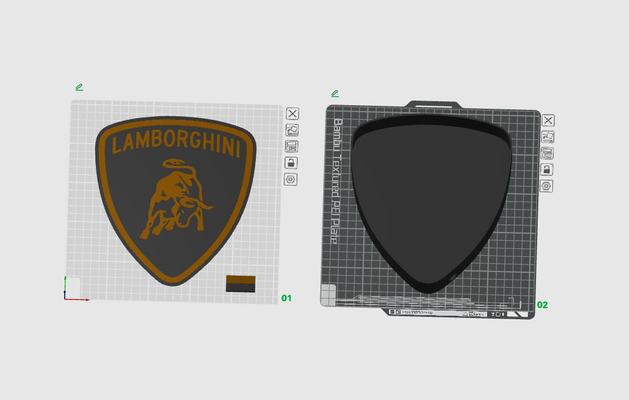 guidato luce scatola lamborghini logo by personal3d arte segni loghi 2024 lightbox cartello 3d print model - Mito3D