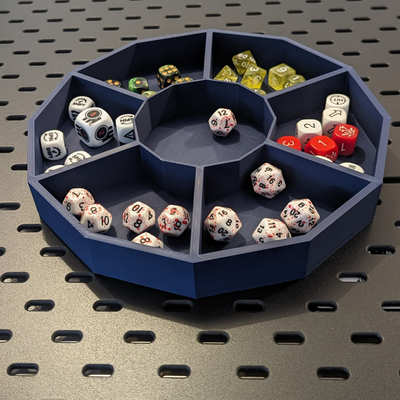 hex display storage box by spud2077 tools organizers tray dice 3d print model - Mito3D