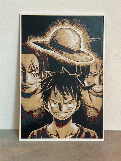 palha chapéu gerações forja chapéus quadro insano by giamma933 arte 2d palha piratas luffy 1 peça bambu bambulab 3d armação casa pintura 3d print model - Mito3D