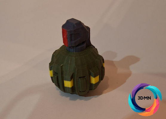 aréola frag grenade m9 by 3dmn adereços cosplays jogos ams multicolorido legal diversão alcance suporte mestre chefe estrondo m9grenade dominação tática espartano equipamento jogo mini miniatura 3d print model - Mito3D