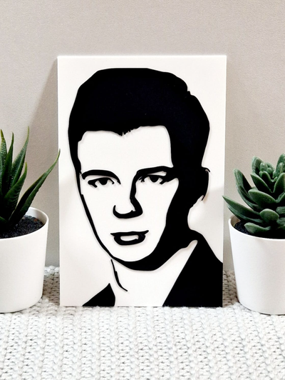 rick astley vesika rulo no ams gereklidir by julesprint3d sanat 2d mizah gerekli youtube şaka trol aptallar eşek şakası akım müzik sanatçı sinirler up 3d print model - Mito3D