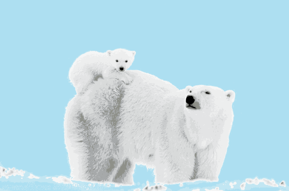 forja chapéus mãe polar urso bebê on costas by nublado nostalgia generativo 3d modelo litofano 3D print model - Mito3D