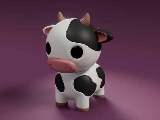 kuh cindy by 3dmdesign kunst skulpturen kalb niedlich tier klein deskbuddy kumpel karikatur augen 3d print model - Mito3D