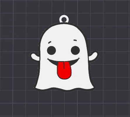 cute ghost keychain necklace charm free commercial by dominator334 art 2d keychains accessories accessory love fun happy disney easy easytoprint easyprint ams lite boy boys girl girls kid kids kidstoy kidstoys charms pendant funny cartoon key design halloween 2024 3d print model - Mito3D