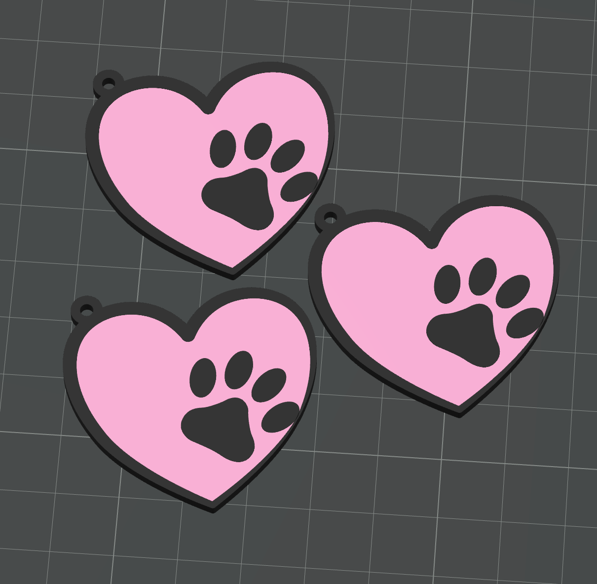 patas amar chaveiro coração modelado by mirchaemanuel ferramentas aparelhos 3d impressão animal amantes cão pata pegada heart shaped personalizadas símbolo 3D print model - Mito3D