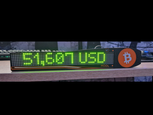 bitcoin precio monitor microcontrolador + max72xx punto matrices destinado manitas by oroshikirin pasatiempo bricolaje diy electrónica btc corazón cripto led matriz esp8266 esp32 3d print model - Mito3D