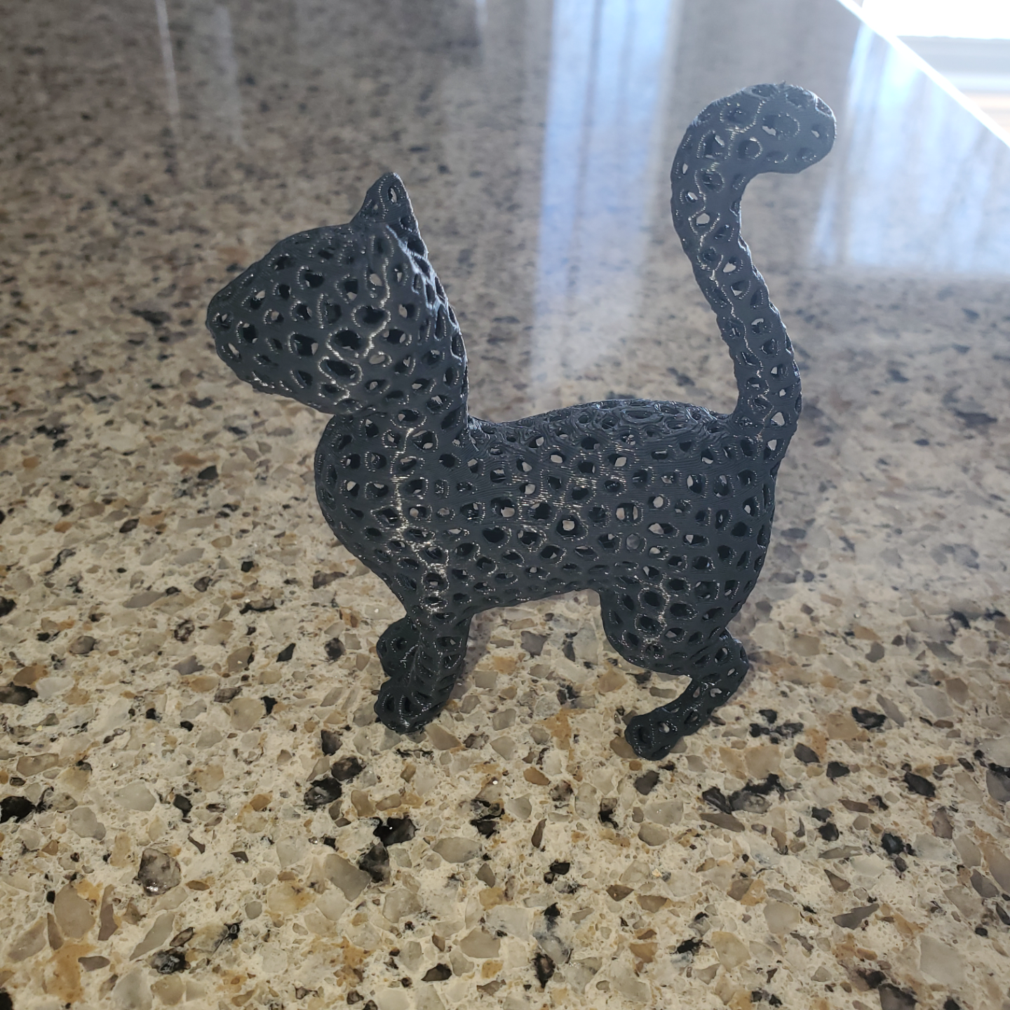 voronoi gato by bert owen arte esculturas animal 3D print model - Mito3D