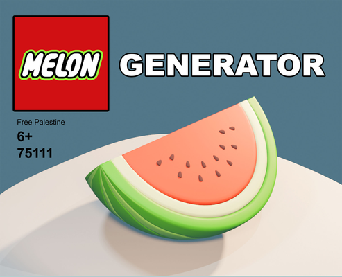 watermelons by davision3d art models watermelon melon fruit kitchen construction toy keychain trinket symbol free palestine multi color 3d print model - Mito3D