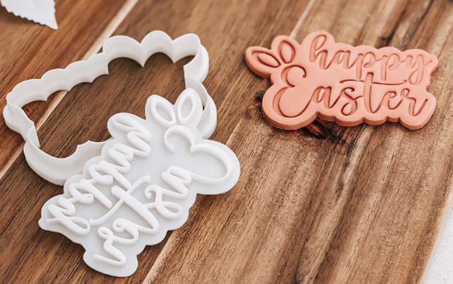 happy easter cookie stamp cutter by fil 3d hobby & diy 3d print model - Mito3D