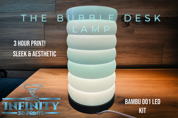 bambu 001 led kit bubble lamp by infinity 3d prints household decor house office light easy quick fun kids dyi a1 mini p1p x1c p1s sleek 3 hour lab 3d print model - Mito3D