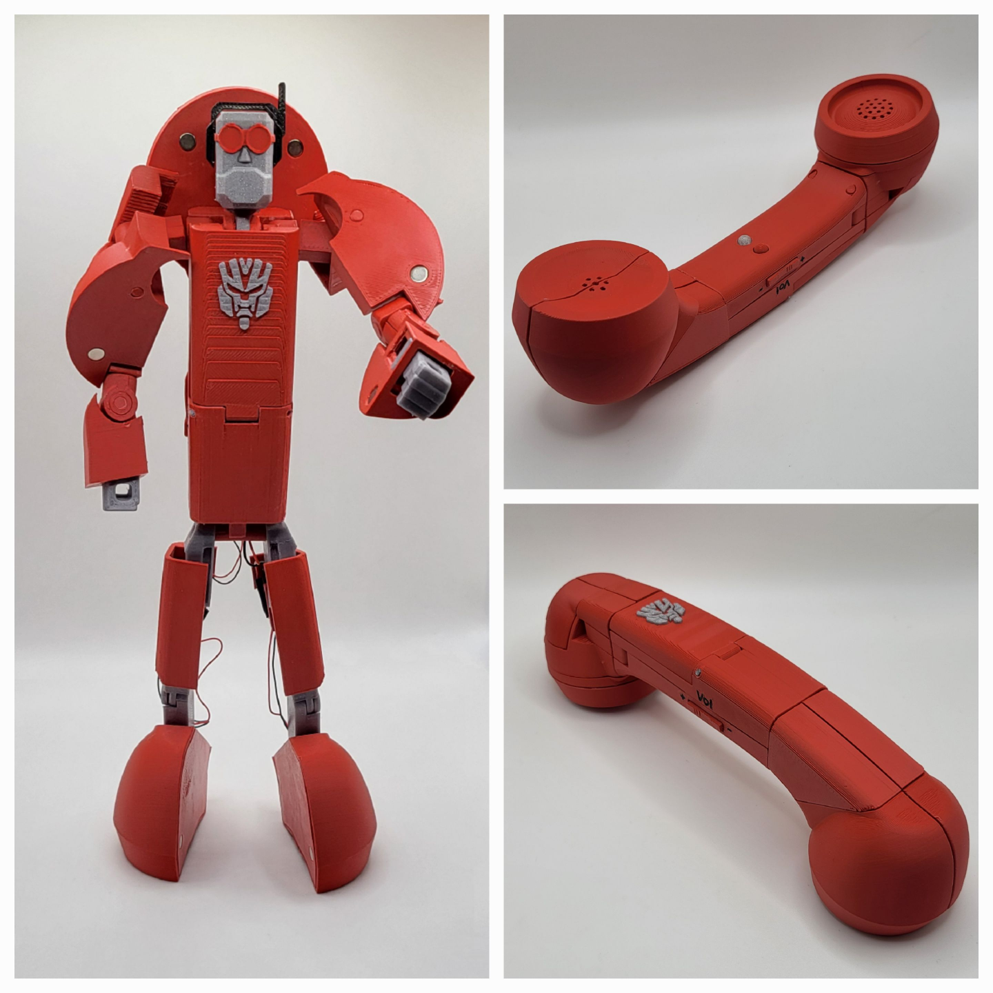 work in progress - g1 docobot dial tone a fully functional bluetooth handset by dr operator toys & games characters toy transformers phone action figure robot 3D print model - Mito3D