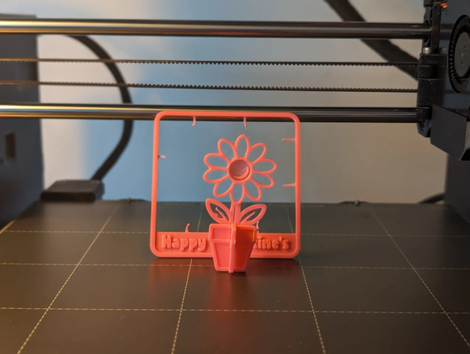 san valentin flor tarjeta kit remezclado by impresora imprimió arte 2d enamorado día amor 3d print model - Mito3D