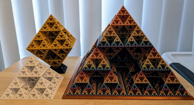 seviye 7 sierpinski fraktal piramit vazo mod by tbone 427120 eğitim matematik 3d print model - Mito3D