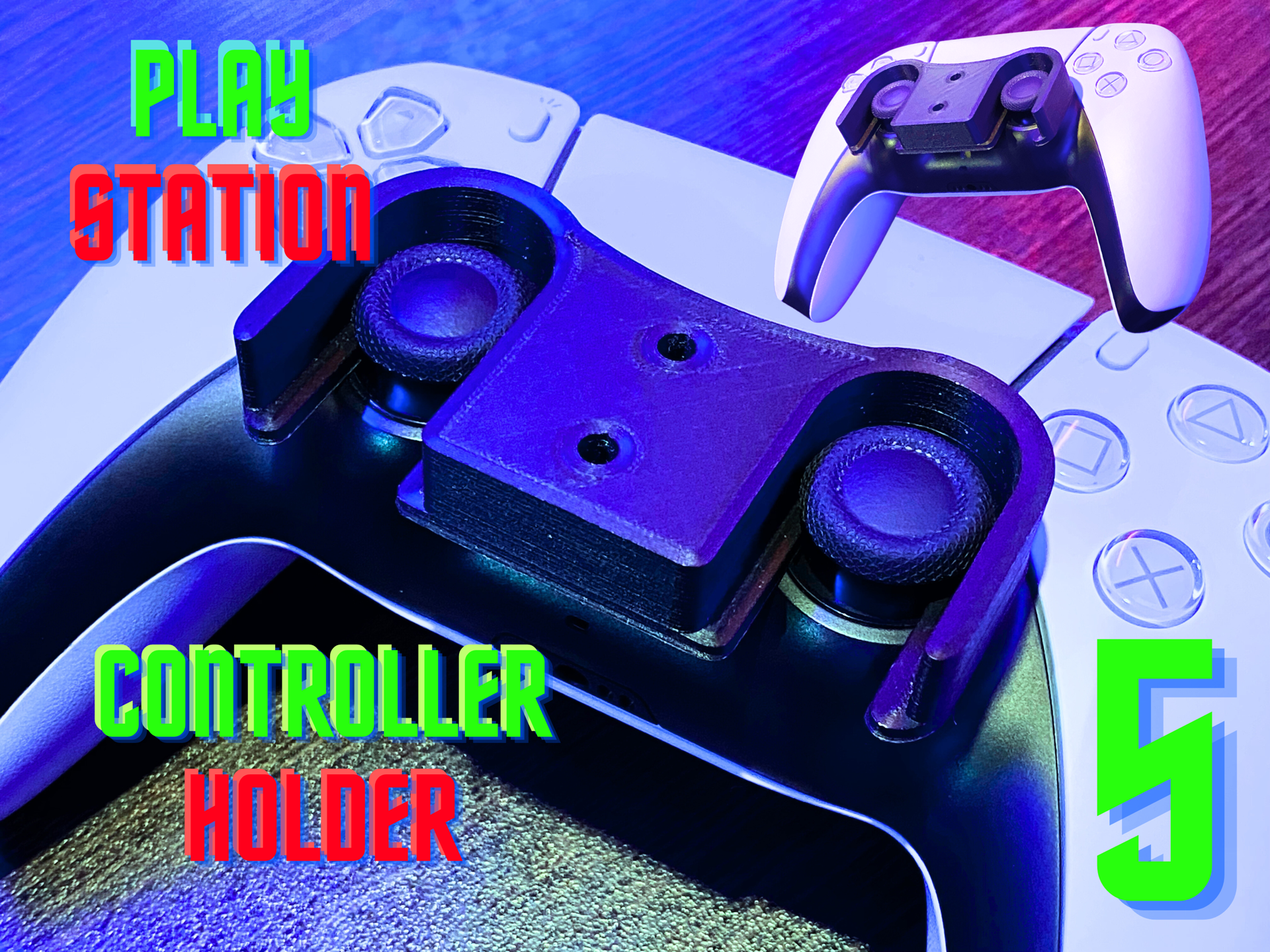 ps5 controlador suporte by surin andro ferramentas aparelhos ps4 ps playstation playstation5 5 4 playstation4 escrivaninha underdesk parafuso monte ps5controller controle video game 3D print model - Mito3D