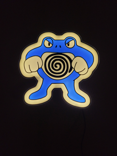 poliwrath luz caixa by impressões nostálgicas arte 2d poliwhirl poliwag pokémon nintendo 3ds 64 dragão ds vermelho azul amarelo conduziu luminária a1 x1 x1c p1p p1s 3d print model - Mito3D