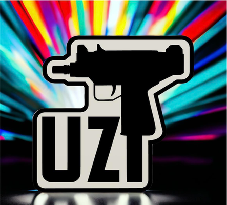 uzi art led lamp by codyinbody3 models gun arm arms shoot bullet machine automatic weapon blaster ams multicolor bambu printer light lightbox 3d print model - Mito3D