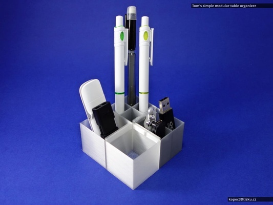 tom's semplice modulare tavolo organizzatore v2 by tom v t utensili organizzatori contenitore easytoprint fastprint casa ufficio 3d print model - Mito3D