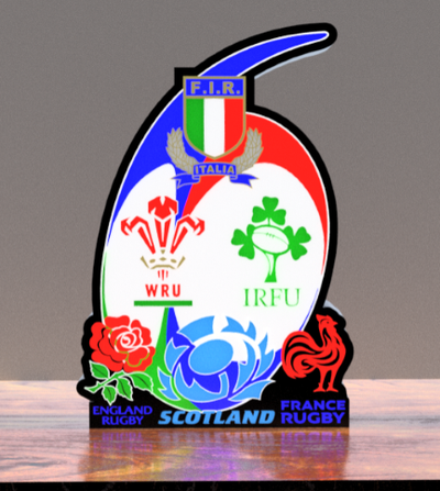 6 nazioni rugby lega guidato lightbox by mfdesigns3d arte segni loghi 6nations 3d print model - Mito3D