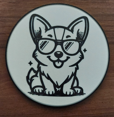 cool corgi untersetzer by kundenspezifische kreationen kunst 2d brille hund haustier tier 2dart dekor bier getränk tee kaffee 3d print model - Mito3D