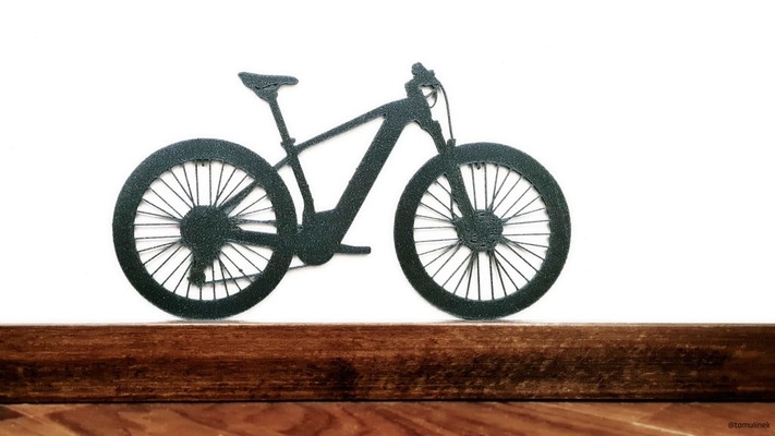 montanha bicicleta silhueta enfeite by tom v t arte 2d decoração emtb mtb parede 3d print model - Mito3D