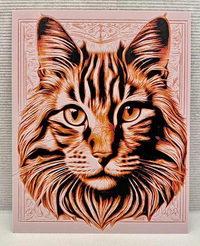 majestuoso gato 4 color forja sombreros filamento pintura by shakastudio arte 2d retrato mural multicolor fama 3d print model - Mito3D