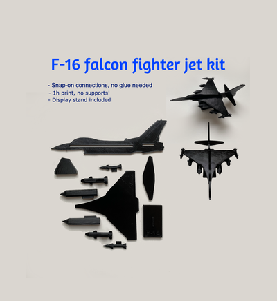 f-16 fighter jet - build kit by nvd hobby & diy vehicles plane aircraft falcon planecard kitcard fighterjet airforce us military a gift toy childs f-17 f16 f-22 easyprint fast quick 1h noams vehicle flying art 2d decoration airplane airplanedecor collecting thingstoprint 3d print model - Mito3D