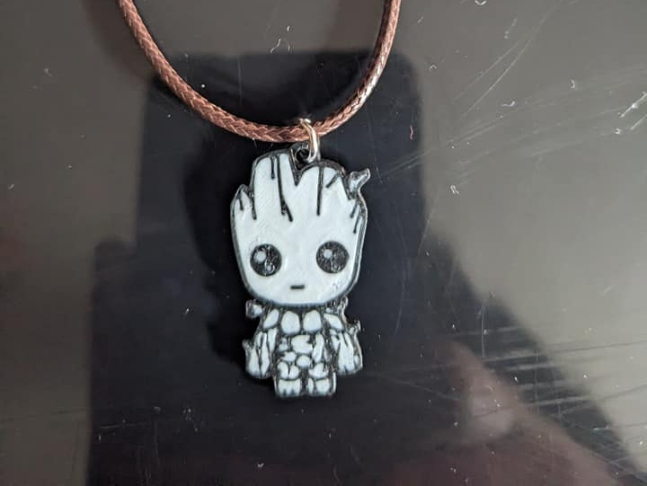 groot schlüsselring halskette by cruse2382 kunst 2d wunder comics ams 3D print model - Mito3D