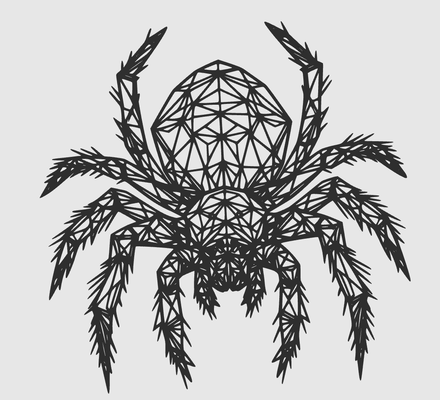 spinne spinne lineart by soulknight1989 kunst 2d tier 2dart wandkunst 3d print model - Mito3D