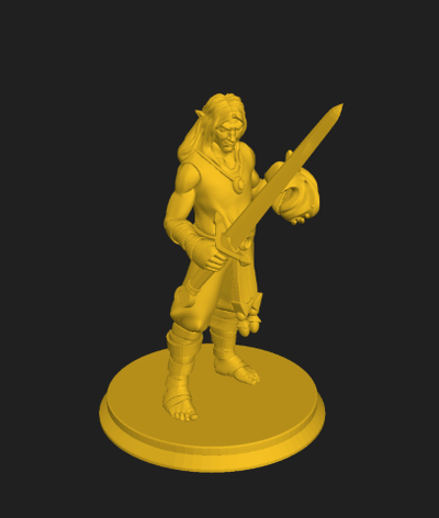 dnd miniatura alto duende espada fogo by leões miniaturas criaturas personagem gdr função toque jogos 3d print model - Mito3D