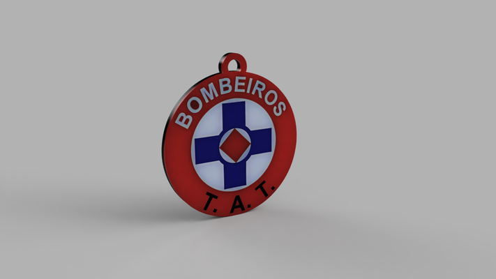 porta chaves tat by skull 3d print art models keychain firefighter ems 3d print model - Mito3D