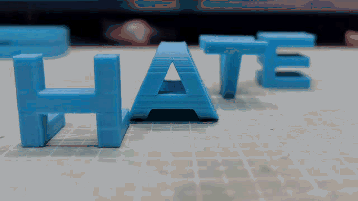 hate & love display art by hoverhy sculptures letter desktop toy 3d print model - Mito3D