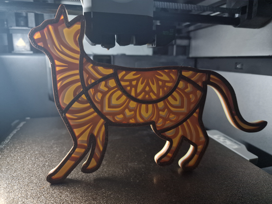 gatto mandala 1 by 3domsculpts arte 2d gattino carina arredamento bella finestra animale domestico boop 3d print model - Mito3D