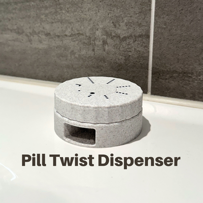 minimalistisch pille twist spender by gngr3d werkzeuge medizinisch bunker organizer tabletten box ästhetisch 3d print model - Mito3D