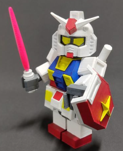 tijolo gundam remixado by cwfflutter tradução brinquedos jogos personagens mini açao figura robô cor anime gundammodelkit scifi brinquedo 3d print model - Mito3D