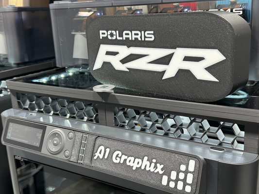 polaris rzr logo leuchtkasten by a1 graphix kunst 2d polarislightbox rasierer polarisrzr offroad off road 3d print model - Mito3D