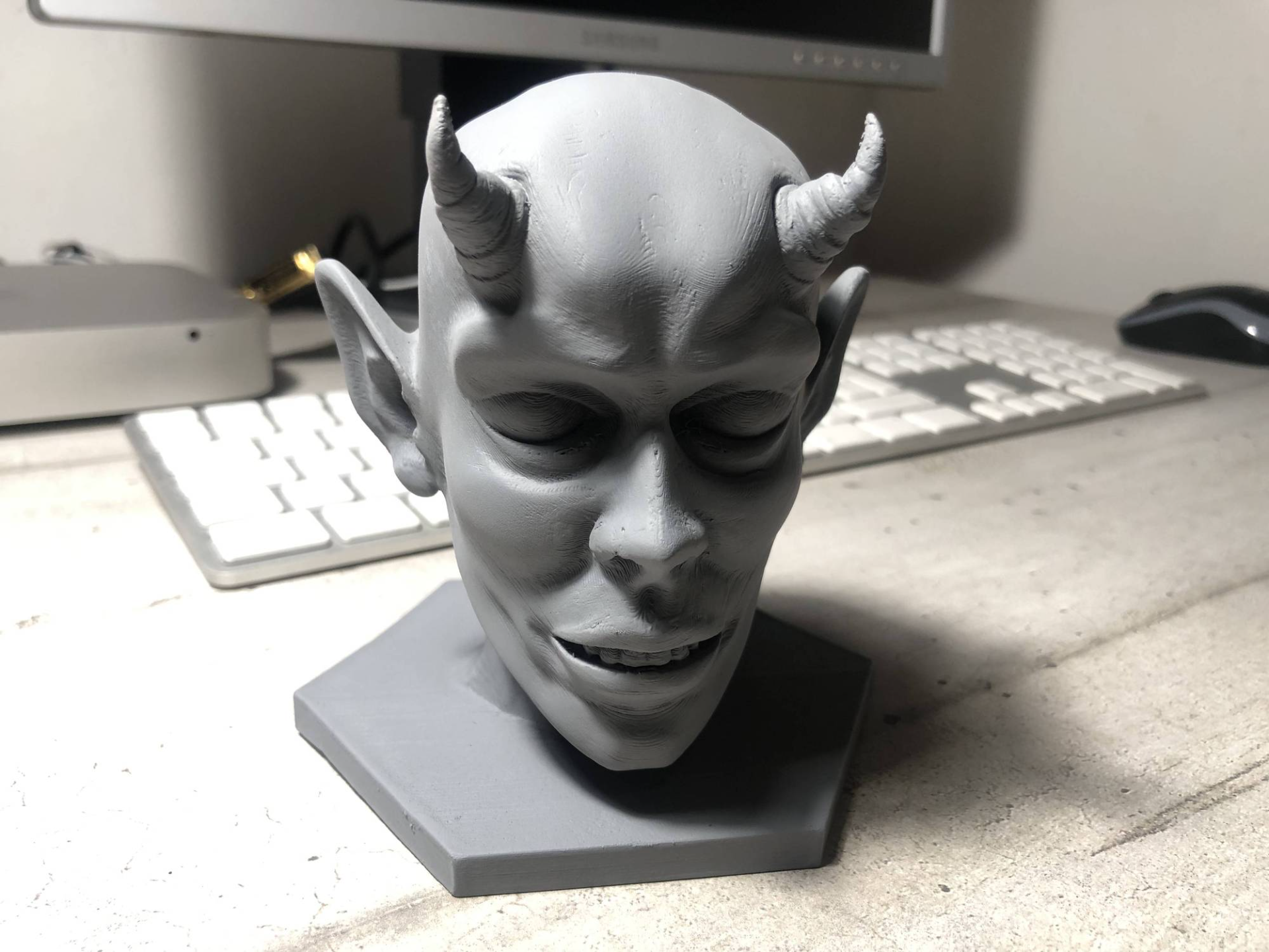 imp head statue v2 by fusiology art sculptures fantasy sculpture demon devil comics 3D print model - Mito3D