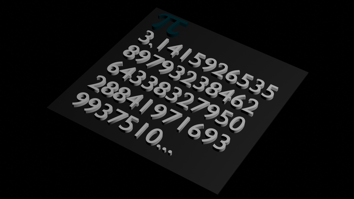 pi number on a flat surface by p1s education mathematics math mathematical art mathe design 3 3d print model - Mito3D