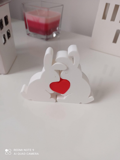 bunny puzzle love by peterkova2 household decor kids toy easter heart 3d print model - Mito3D