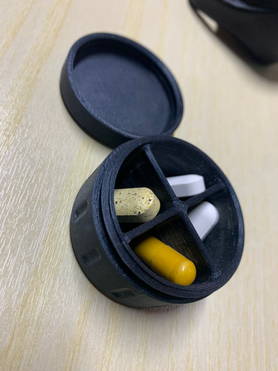 pill box compartments remixed by gasper3dp tools medical pills pillsbox bottle container 3d print model - Mito3D