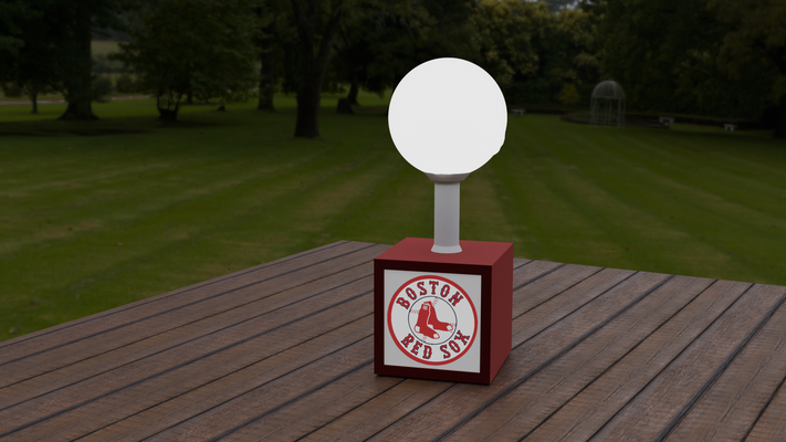 boston rouge sox logo lumière boîte by mker73 ménage décor base ball boite lampe 3d print model - Mito3D